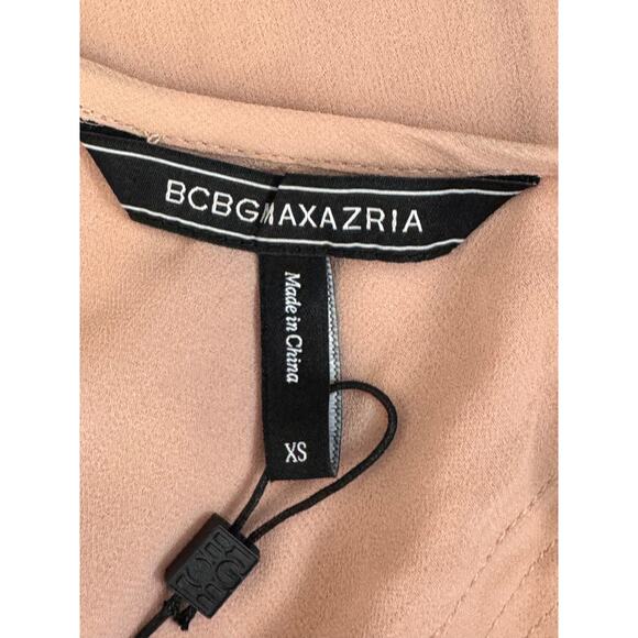 NEW BCBGMAXAZRIA Pink Sleeveless Chiffon Ruffle Blouse Top Size XS - Picture 6 of 8